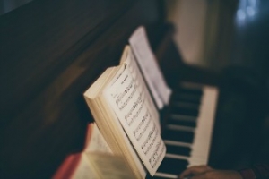 Piano and sheet music