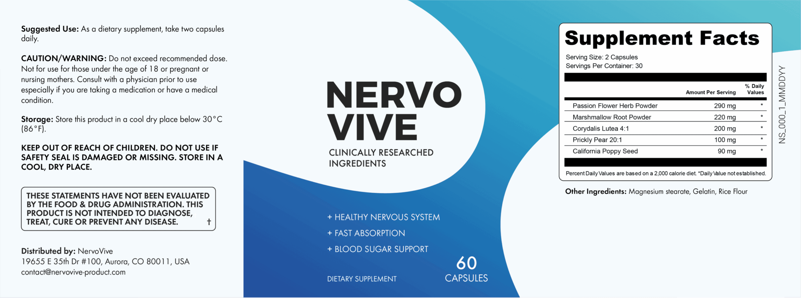 NervoVive supplement facts