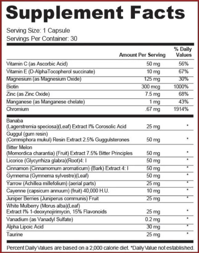 VitaSeal supplement facts